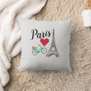 Cojín Decorativo Ilustracion de amor de la Torre Eiffel de París