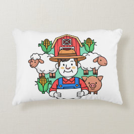 Cojín Decorativo Ilustración de arte de agricultura