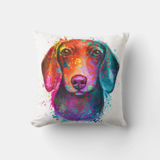 Cojín Decorativo Ilustracion de arte de perro de Dachshund