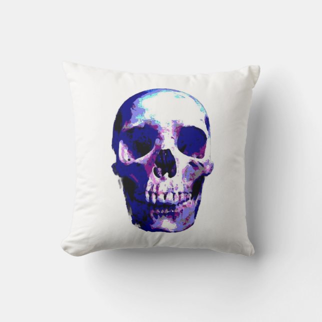Cojín Decorativo Ilustracion de arte pop Skull (Anverso)