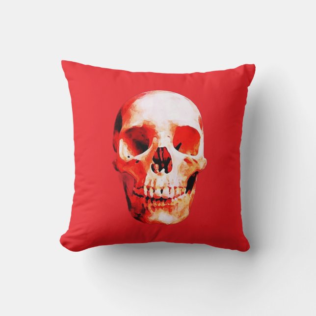 Cojín Decorativo Ilustracion de arte pop Skull (Anverso)
