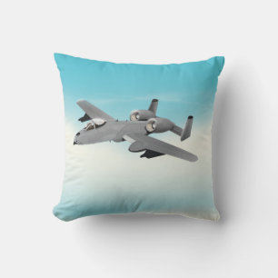 Cojín Decorativo Ilustracion de avión militar A10