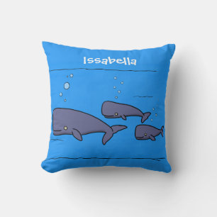 Cojín Decorativo Ilustracion de ballenas personalizados migratorias