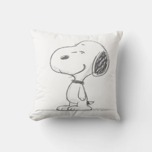 Cojín Decorativo Ilustración de boceto minimalista de perro Beagle