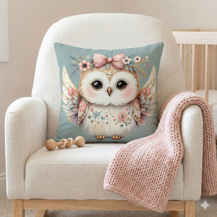 Cojín Decorativo Ilustración de búho boho kawaii