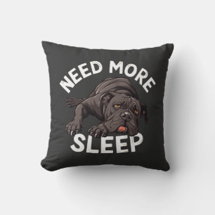Cojín Decorativo Ilustración de Bulldog Necesita Más Sueño para Per