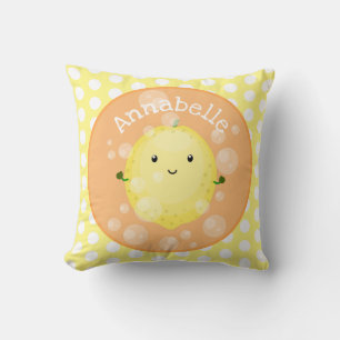 Cojín Decorativo Ilustracion de burbujas de personalizado de limón