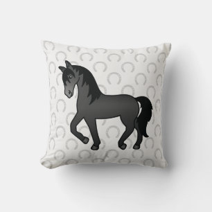 Cojín Decorativo Ilustración de caballo de dibujos animados trotand