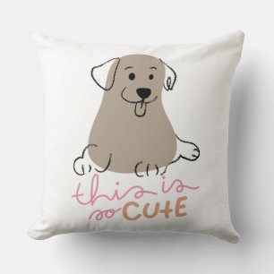 Cojín Decorativo Ilustración de cachorro marrón tan lindo