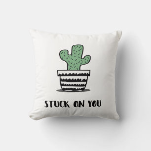 Cojín Decorativo Ilustración de Cactus Atrapado en Ti Diseño Artíst