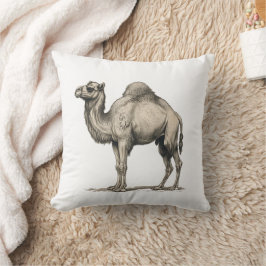 Cojín Decorativo Ilustración de camello realista vintage - Camello