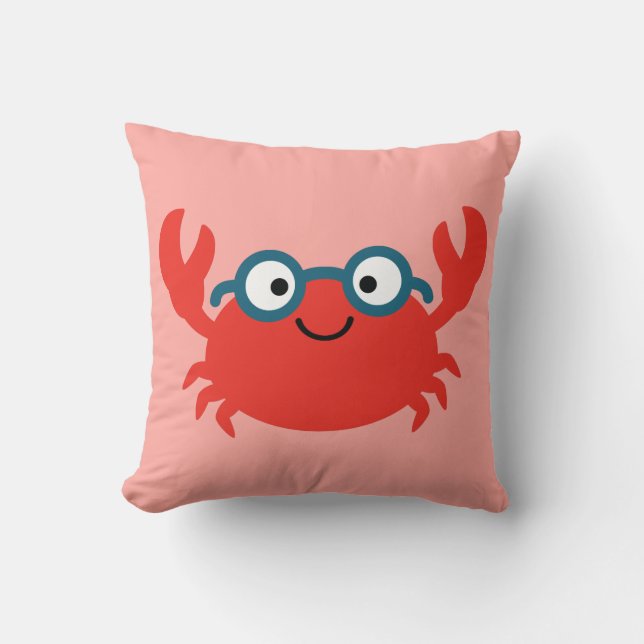 Cojín Decorativo Ilustracion de cangrejo espinoso (Anverso)