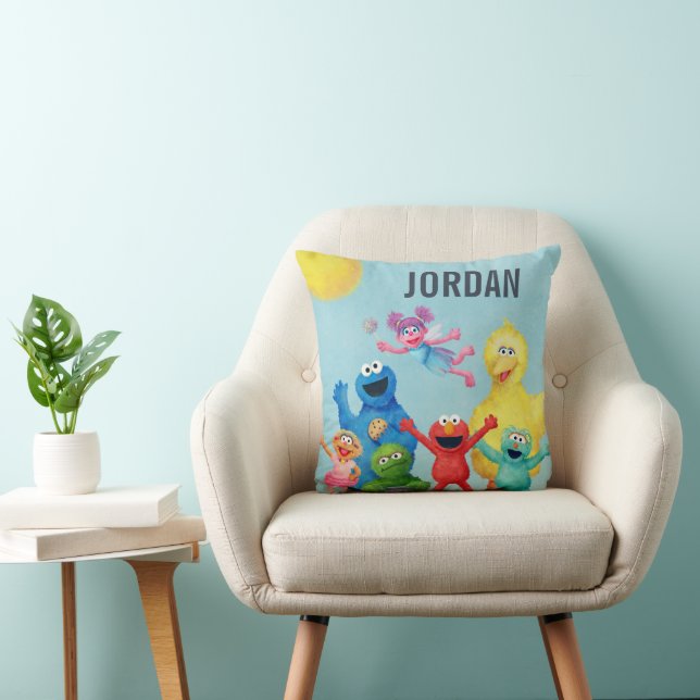 Cojín Decorativo Ilustracion de caracteres de Plaza Sésamo (Silla)