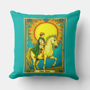 Cojín Decorativo Ilustración de Carta de Tarot, El Sol