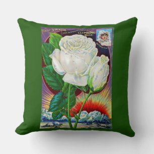 Cojín Decorativo Ilustración de catálogo de rosas de la década de 1