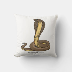 Cojín Decorativo Ilustracion de cobra marrón