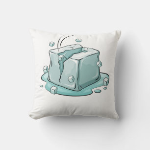 Cojín Decorativo Ilustración de cubo de hielo agrietado