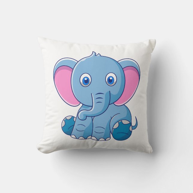 Cojín Decorativo Ilustración de dibujos animados de animales (Anverso)