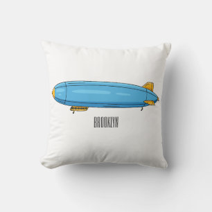 Cojín Decorativo Ilustración de dibujos animados de dirigible