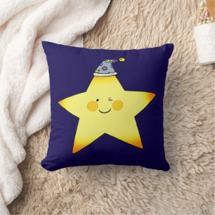 Cojín Decorativo Ilustración de dibujos animados de estrella linda 