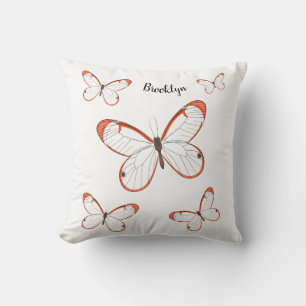 Cojín Decorativo Ilustración de dibujos animados de mariposa de ala