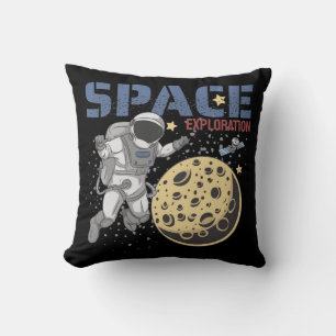 Cojín Decorativo Ilustracion de exploración y caminatas astronautas
