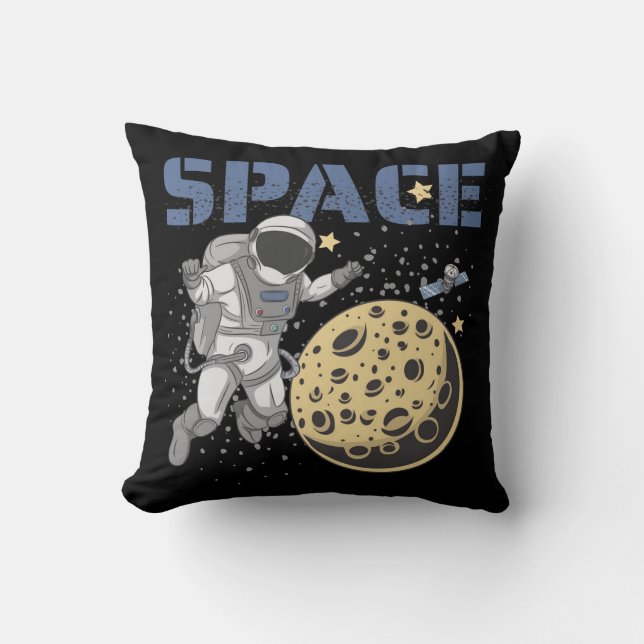 Cojín Decorativo Ilustracion de exploración y caminatas astronautas (Anverso)