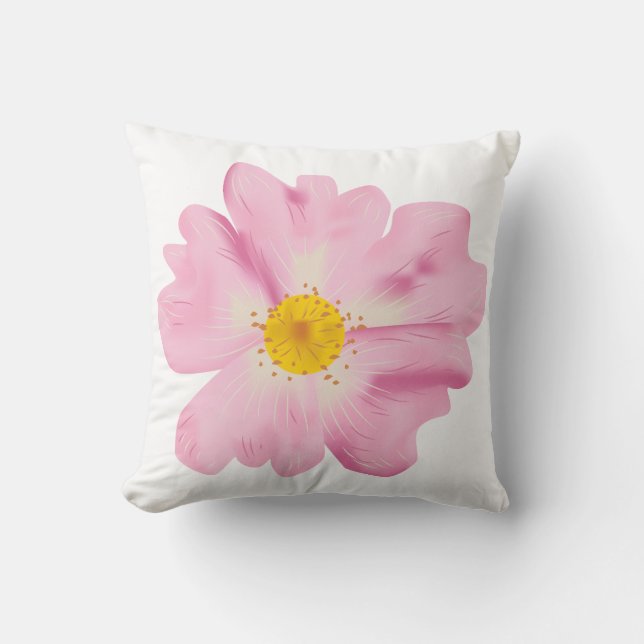 Cojín Decorativo Ilustracion de flor rosa (Anverso)