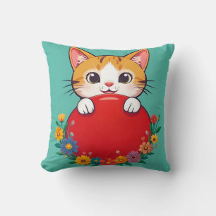 Cojín Decorativo Ilustración de gato lindo