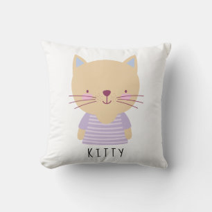 Cojín Decorativo Ilustracion de gato lindo - Personalizable