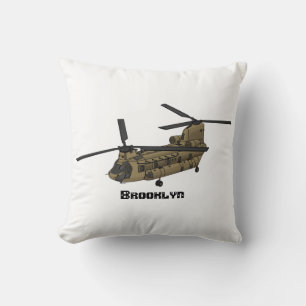 Cojín Decorativo Ilustracion de helicópteros militares de Chinook