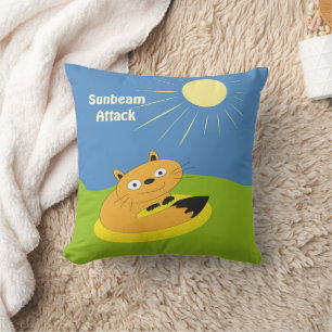 Cojín Decorativo Ilustración de humor de gato introvertido acogedor