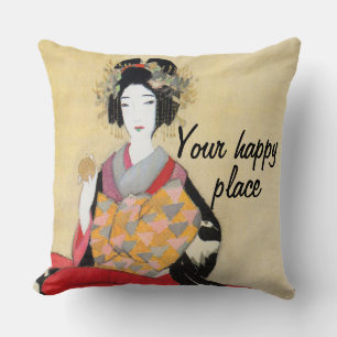 Cojín Decorativo ilustracion de kimono de Japón con estética de cos
