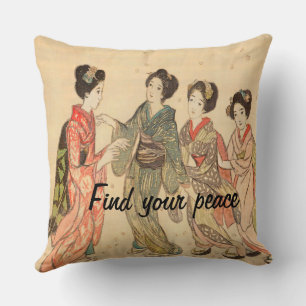 Cojín Decorativo ilustracion de kimono de Japón con estética de cos