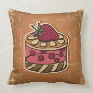 Cojín Decorativo Ilustracion de la torta en estilo retro