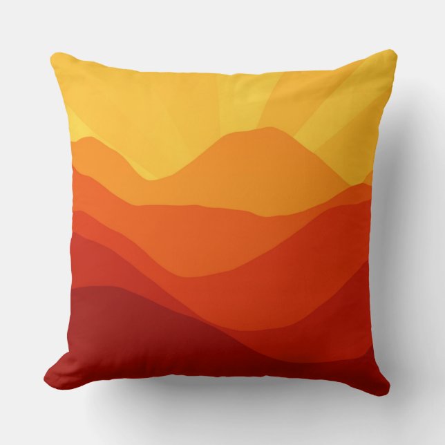 Cojín Decorativo Ilustracion de las montañas Sunset-15662 (Anverso)