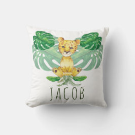 Cojín Decorativo Ilustracion de león Safari moderno Personalizado