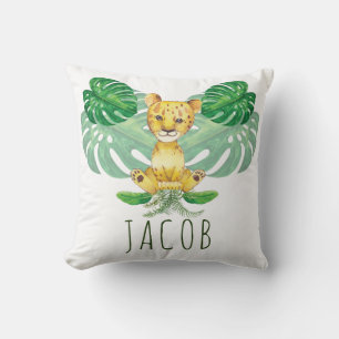 Cojín Decorativo Ilustracion de león Safari moderno Personalizado