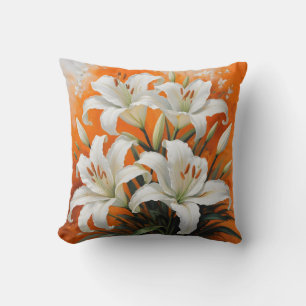 Cojín Decorativo Ilustracion de lirios blancos