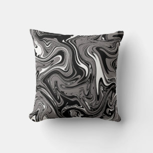 Cojín Decorativo Ilustracion de mármol abstracto negro