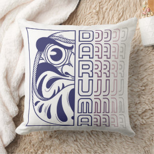 Cojín Decorativo Ilustración de muñeca Daruma japonesa