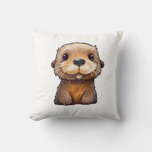 Cojín Decorativo ilustracion de nutria personalizado