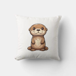 Cojín Decorativo ilustracion de nutria personalizado