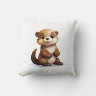 Cojín Decorativo ilustracion de nutria personalizado