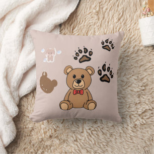 Cojín Decorativo Ilustración de oso de peluche Kawaii