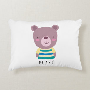 Cojín Decorativo Ilustracion de oso lindo - Personalizable