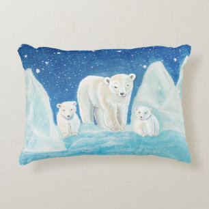 Cojín Decorativo Ilustracion de osos polares