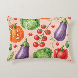 Cojín Decorativo Ilustración de patrón de verduras coloridas
