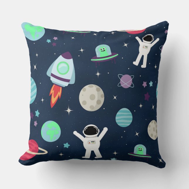 Cojín Decorativo Ilustración de patrón espacial (Anverso)
