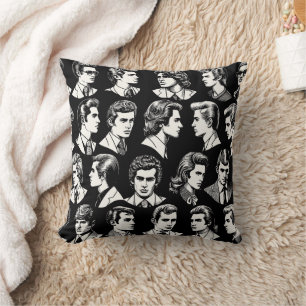Cojín Decorativo Ilustracion de peinados masculinos retro
